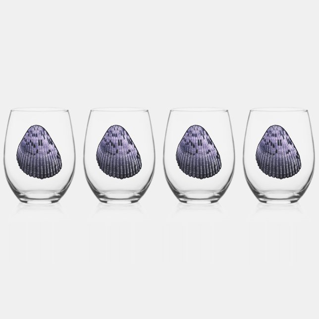 Vaso De Vino Campaña azul de la playa (Anverso)