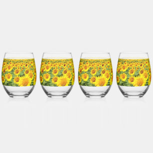 Vaso De Vino Campo de girasol