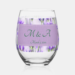 Vaso De Vino Campos de Lavanda Boda Vidrio inoxidable