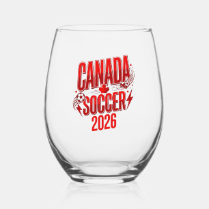 Vaso De Vino Canada Soccer 2026 Fútbol Negrita Tipografía País 