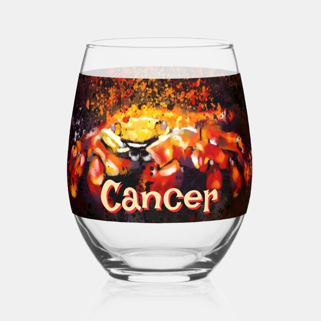 Vaso De Vino Cáncer de playa costera cangrejo náutico personali (Anverso)