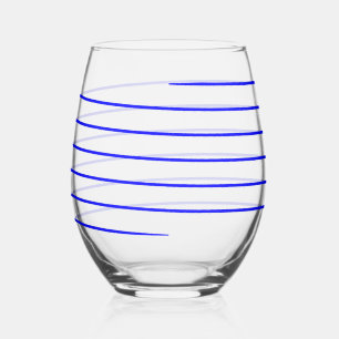 Vaso De Vino Candy Can Blue Stried Wine Glasses