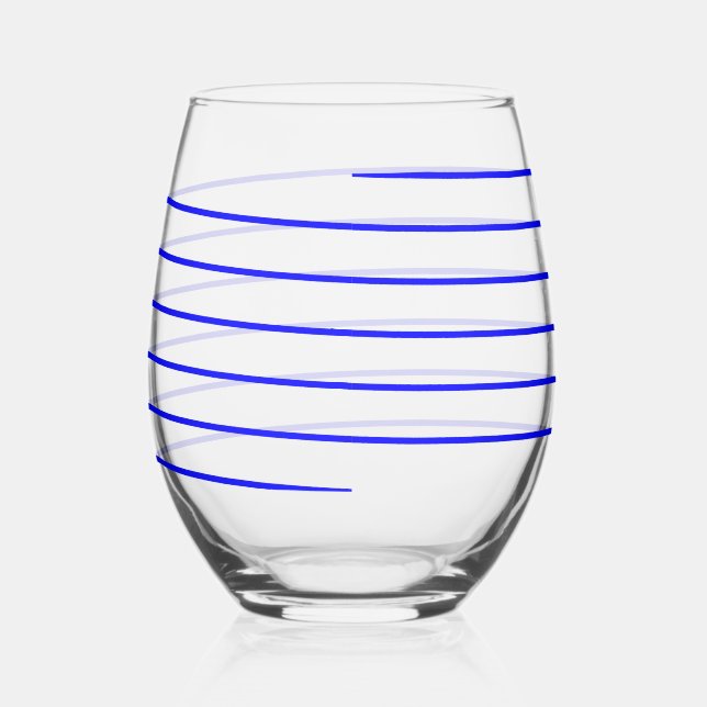 Vaso De Vino Candy Can Blue Stried Wine Glasses (Derecha)