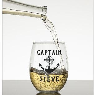 Vaso De Vino Capitán Nautical Name Anchor Sailor Knot