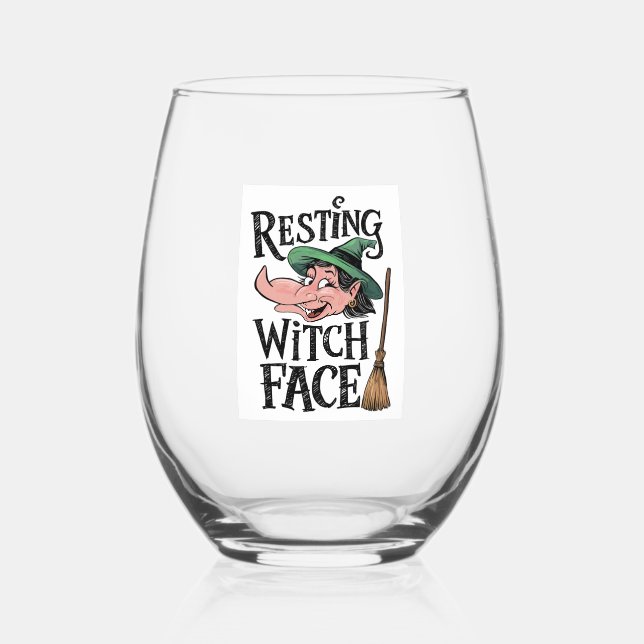 Vaso De Vino Cara de bruja en marcha (Anverso)