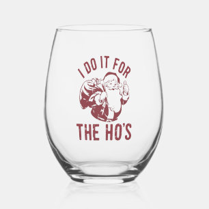 Vaso De Vino Cara de Santa de Navidad Grosero Lo Hago Por Las H