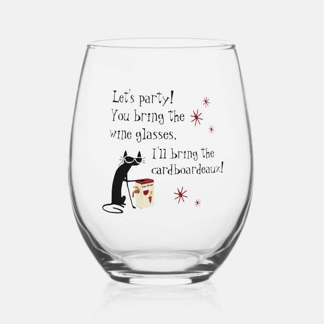 Vaso De Vino Cardboardeaux para Box Wine Funny Cita Cat (Anverso)