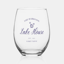 Vaso De Vino Casa de lago familiar decoración costera personali