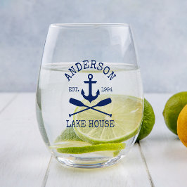 Vaso De Vino Casa de lagos de la Marina Azul de los Oars