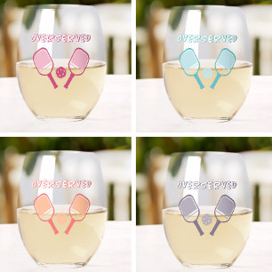 Vaso De Vino Castigo de Pickleball Lindo Chiste Deportivo Femen