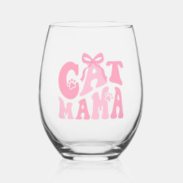 Vaso De Vino Cat Mama Glass Cat Mom Gire Cat Lover