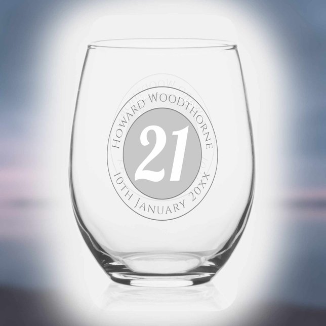 Vaso De Vino Celebración de cumpleaños con nombre, edad y cumpl (Subido por el creador)