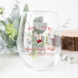 Vaso De Vino Cereza en la parte superior | Dama de honor de la