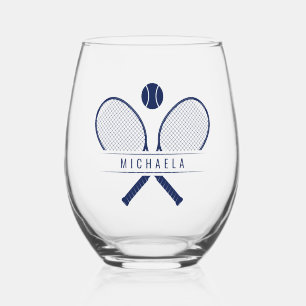 Vaso De Vino Chaquetas de tenis antiguas, bolas de tenis y nomb