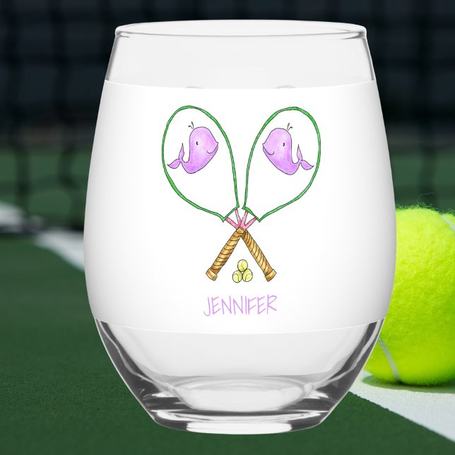 Vaso De Vino Chaquetas de tenis rosas personalizadas con cobert (Subido por el creador)
