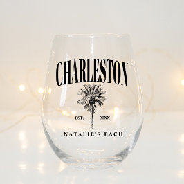 Vaso De Vino Charleston Bachelorette Personalizado Club Social