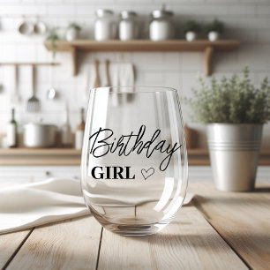Vaso De Vino Chica de cumpleaños