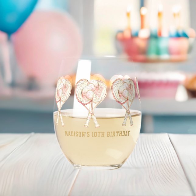 Vaso De Vino Chica de tenis Nacimiento acuático personalizado (Insitu (Baby Shower))