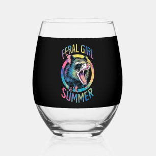 Vaso De Vino Chica Feral Summer Opossum Tye Raccoon