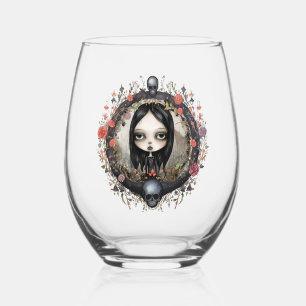 Vaso De Vino Chica gótico con flor