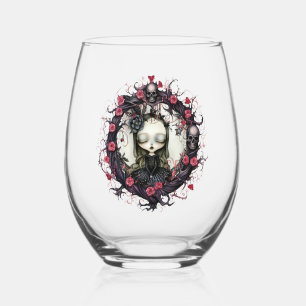 Vaso De Vino Chica gótico con flor