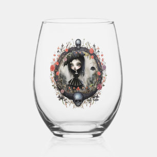 Vaso De Vino Chica gótico con flor