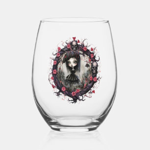 Vaso De Vino Chica gótico con flor