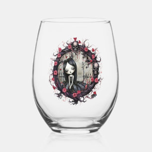 Vaso De Vino Chica gótico con flor