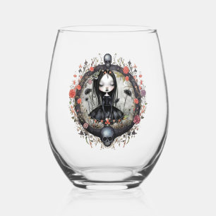 Vaso De Vino Chica gótico con flor