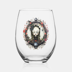 Vaso De Vino Chica gótico con flor
