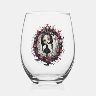 Vaso De Vino Chica gótico con flor