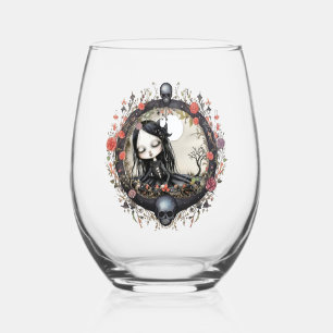 Vaso De Vino Chica gótico con flor