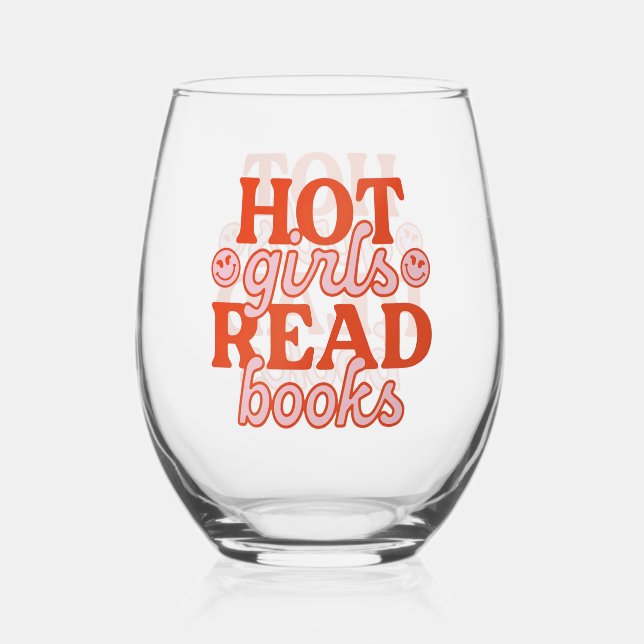 Vaso De Vino Chicas Calientes Leen Libros (Anverso)