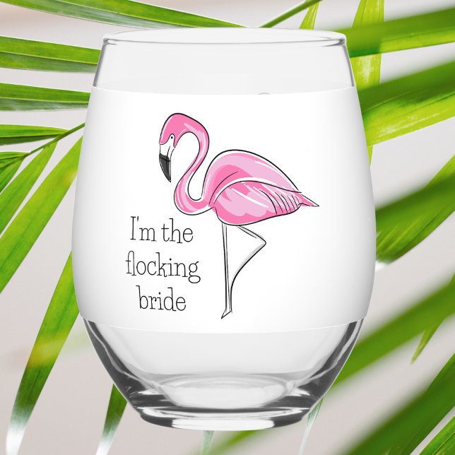 Vaso De Vino Chicas Flamingo Noche Soy la Novia que se Reúne Cu (Subido por el creador)