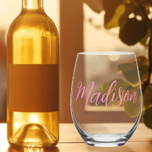 Vaso De Vino Chicas rosados de moda Nombre personalizado