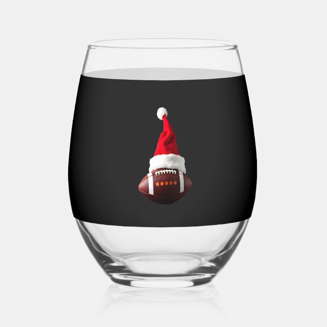 Vaso De Vino Christmas American Football Ball Santa Hat (1) (Anverso)