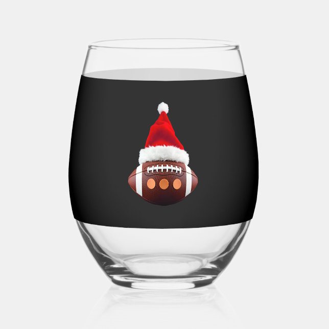 Vaso De Vino Christmas American Football Ball Santa Hat (2) (Anverso)
