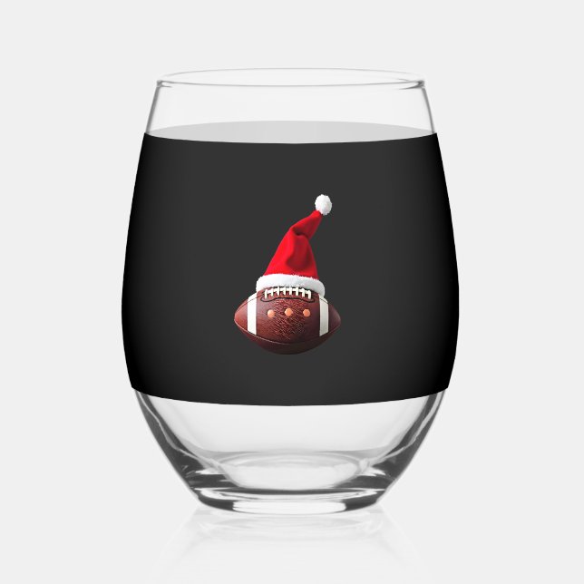 Vaso De Vino Christmas American Football Ball Santa Hat (3) (Anverso)