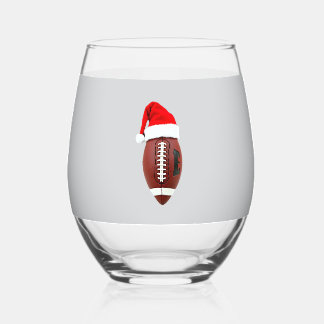 Vaso De Vino Christmas American Football Ball Santa Hat (3)