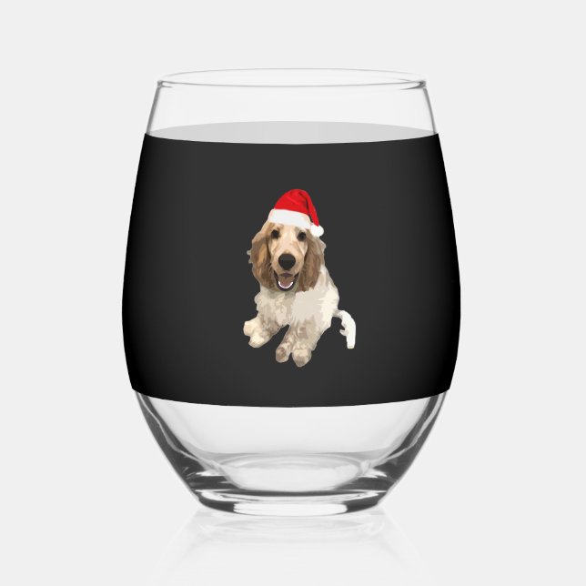 Vaso De Vino Christmas Cocker Spaniel (White) Essential T-Shirt (Anverso)