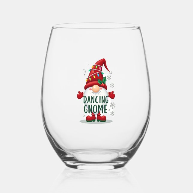 Vaso De Vino Christmas Gnome Dancing Gnome Family Christmas (6) (Anverso)