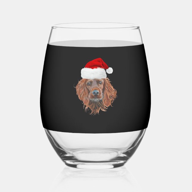 Vaso De Vino Christmas Irish Setter Classic T-Shirt (Anverso)