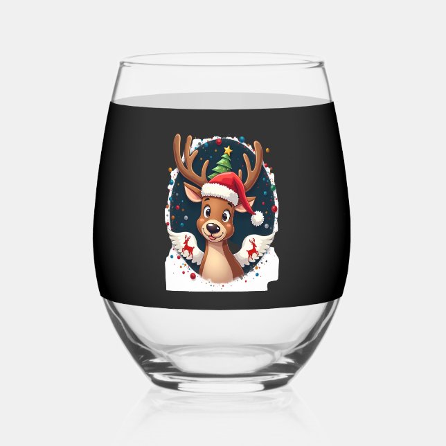 Vaso De Vino christmas Reindeer (2) (Anverso)