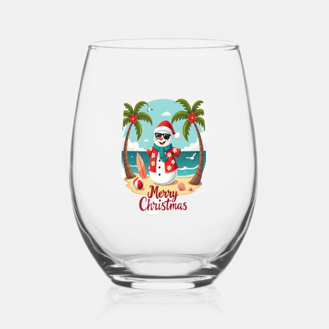 Vaso De Vino christmas Snowman (1) (Anverso)