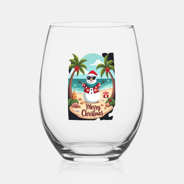 Vaso De Vino christmas Snowman (2) (Anverso)