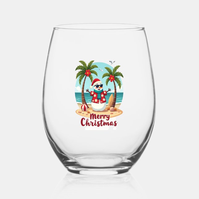 Vaso De Vino christmas Snowman (3) (Anverso)