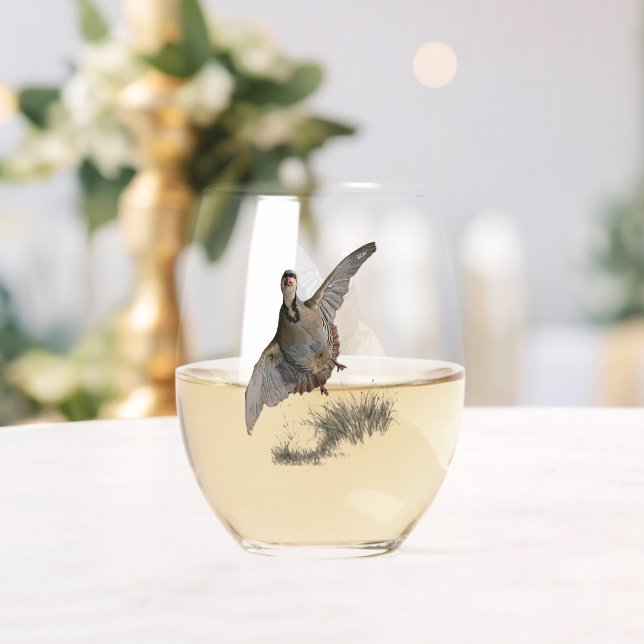 Vaso De Vino Chukar Partridge Art (Insitu (Boda))