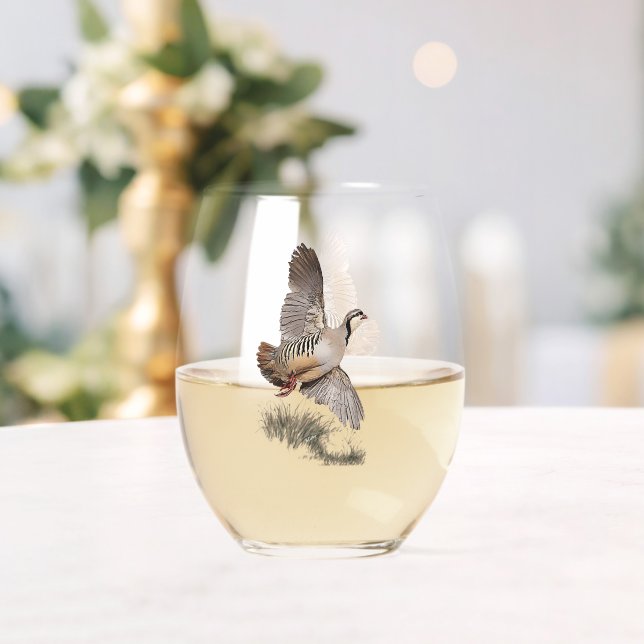 Vaso De Vino Chukar Partridge Art (Insitu (Boda))