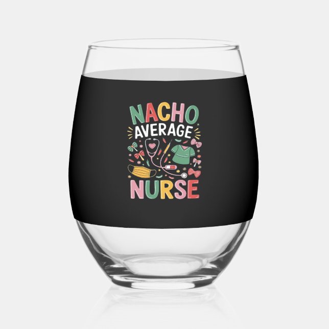 Vaso De Vino Cinco De Mayo Coquette Bow Nacho Average Nurse Nur (Anverso)