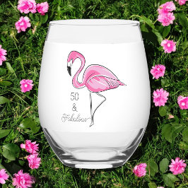 Vaso De Vino Cincuenta y fabuloso flamenco rosa